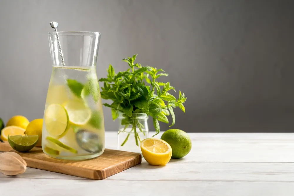 caraffa di acqua aromatizzata limone e menta ricetta