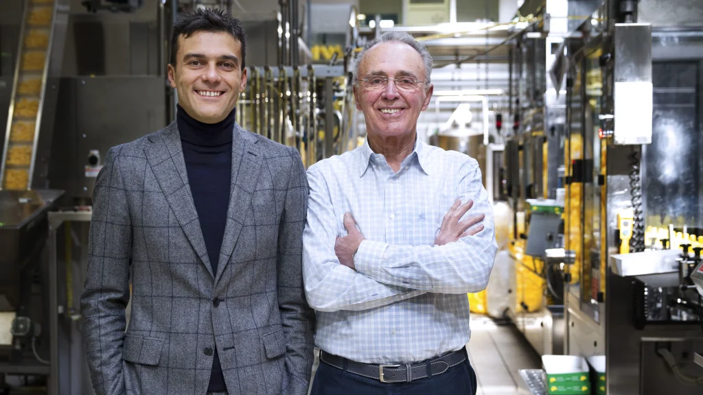 The owners, Marco and Giancarlo Polenghi, inside the lemon juice production plant.